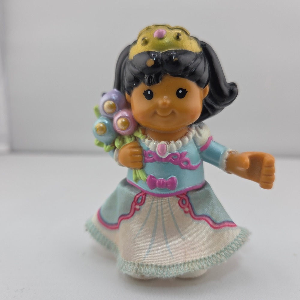 Fisher-Price Little People Princess Mia Blue Gown Tiara Flowers Bendable